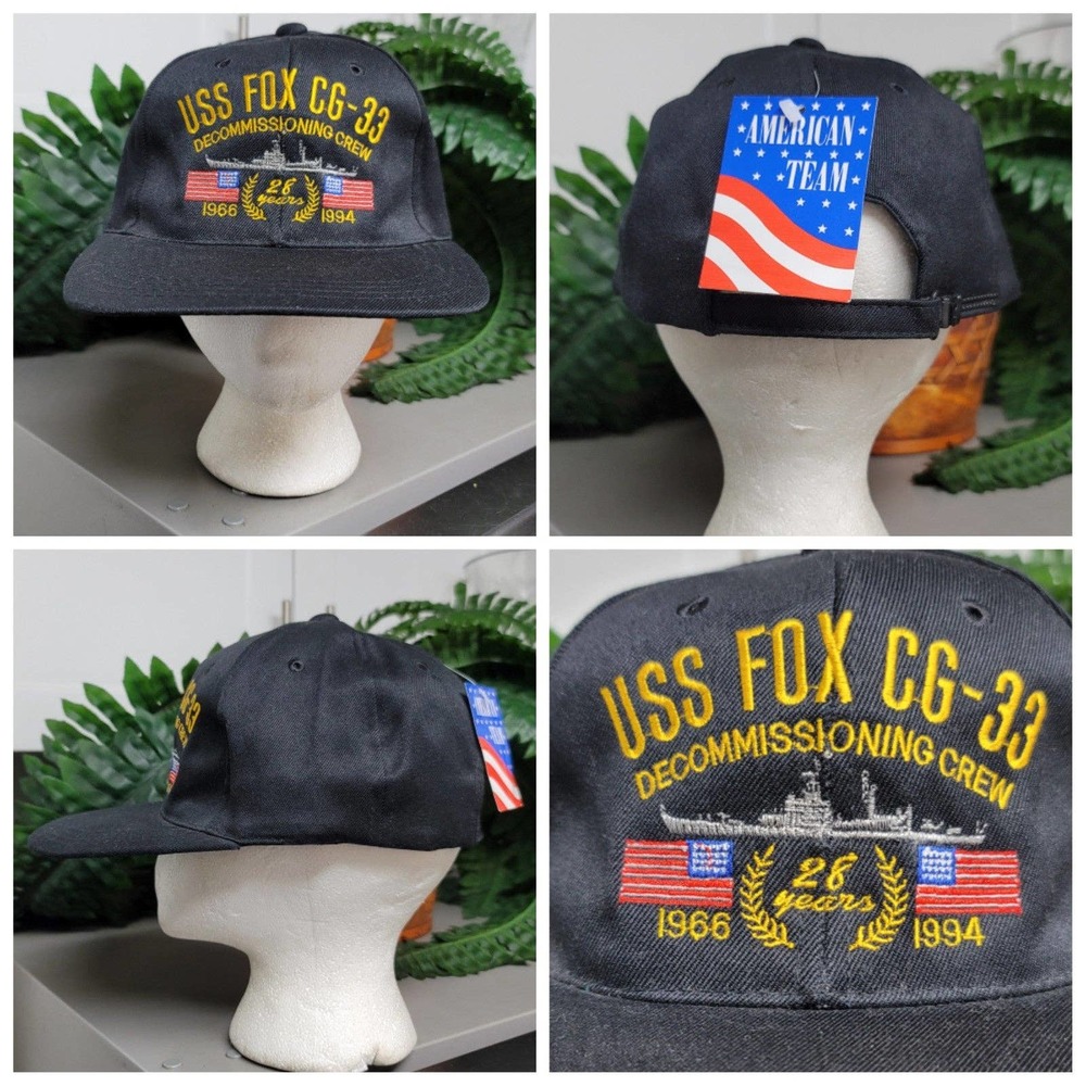 Vtg 1994 USS Fox CG-33 Decommissioning Crew Hat